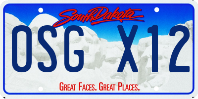 SD license plate 0SGX12