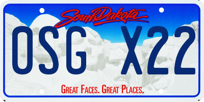 SD license plate 0SGX22