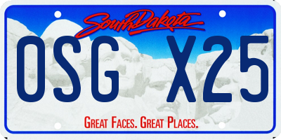 SD license plate 0SGX25