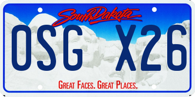 SD license plate 0SGX26
