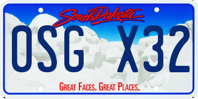 SD license plate 0SGX32