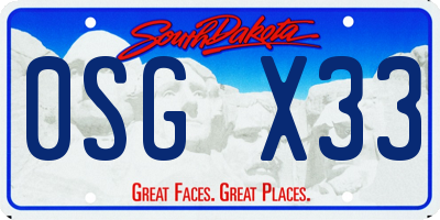 SD license plate 0SGX33