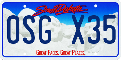SD license plate 0SGX35