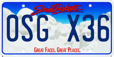 SD license plate 0SGX36