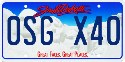 SD license plate 0SGX40