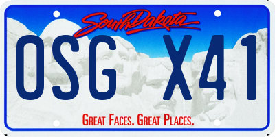SD license plate 0SGX41