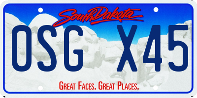 SD license plate 0SGX45