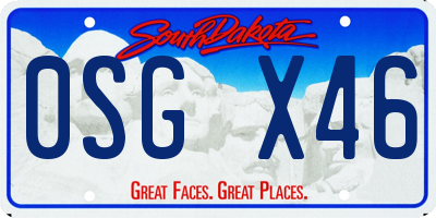 SD license plate 0SGX46