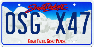 SD license plate 0SGX47