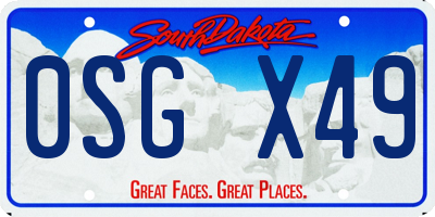 SD license plate 0SGX49