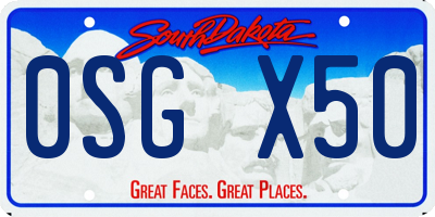 SD license plate 0SGX50