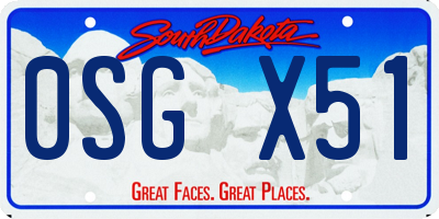 SD license plate 0SGX51