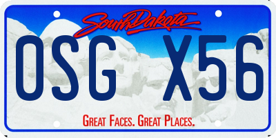 SD license plate 0SGX56
