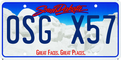 SD license plate 0SGX57