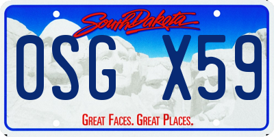 SD license plate 0SGX59