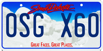 SD license plate 0SGX60