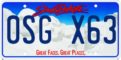 SD license plate 0SGX63