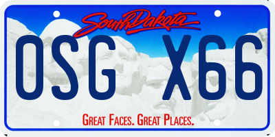 SD license plate 0SGX66