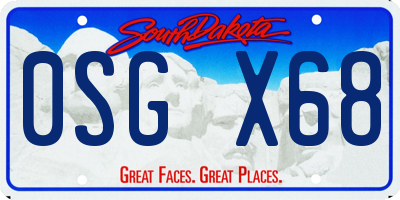SD license plate 0SGX68