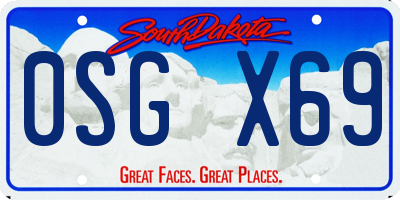 SD license plate 0SGX69