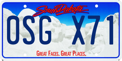 SD license plate 0SGX71