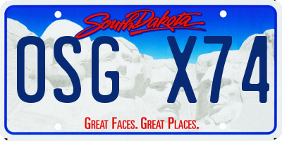 SD license plate 0SGX74