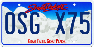 SD license plate 0SGX75