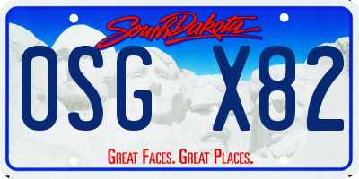 SD license plate 0SGX82