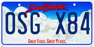 SD license plate 0SGX84