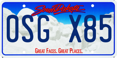 SD license plate 0SGX85