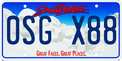 SD license plate 0SGX88