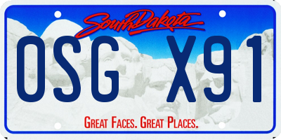 SD license plate 0SGX91