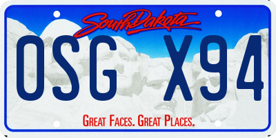 SD license plate 0SGX94