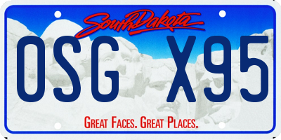 SD license plate 0SGX95
