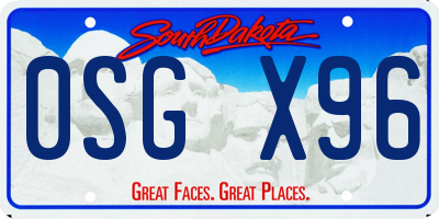 SD license plate 0SGX96