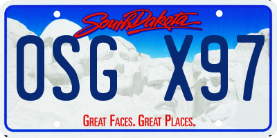 SD license plate 0SGX97