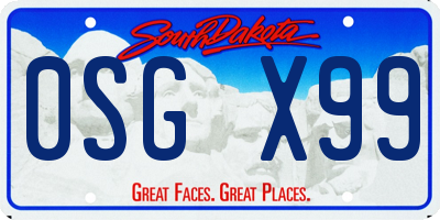 SD license plate 0SGX99