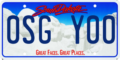 SD license plate 0SGY00