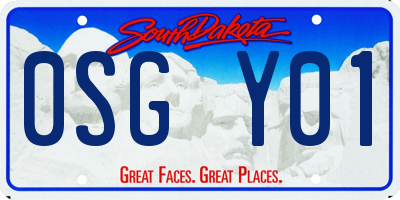 SD license plate 0SGY01