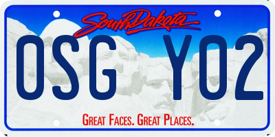 SD license plate 0SGY02