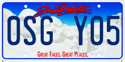 SD license plate 0SGY05