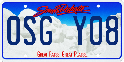 SD license plate 0SGY08