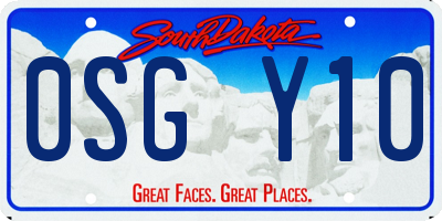 SD license plate 0SGY10