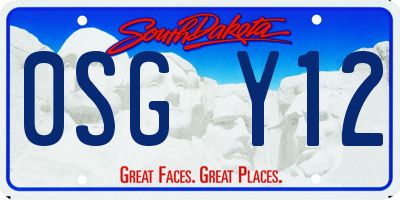 SD license plate 0SGY12
