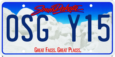 SD license plate 0SGY15