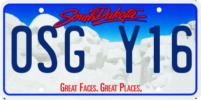SD license plate 0SGY16