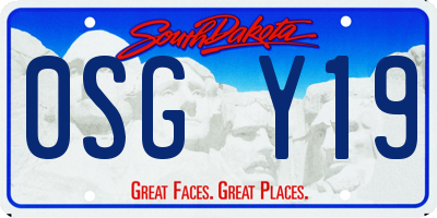 SD license plate 0SGY19