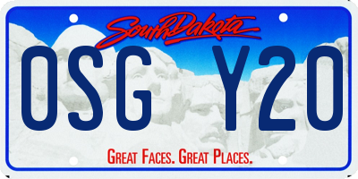 SD license plate 0SGY20