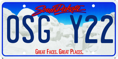 SD license plate 0SGY22