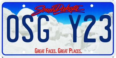 SD license plate 0SGY23
